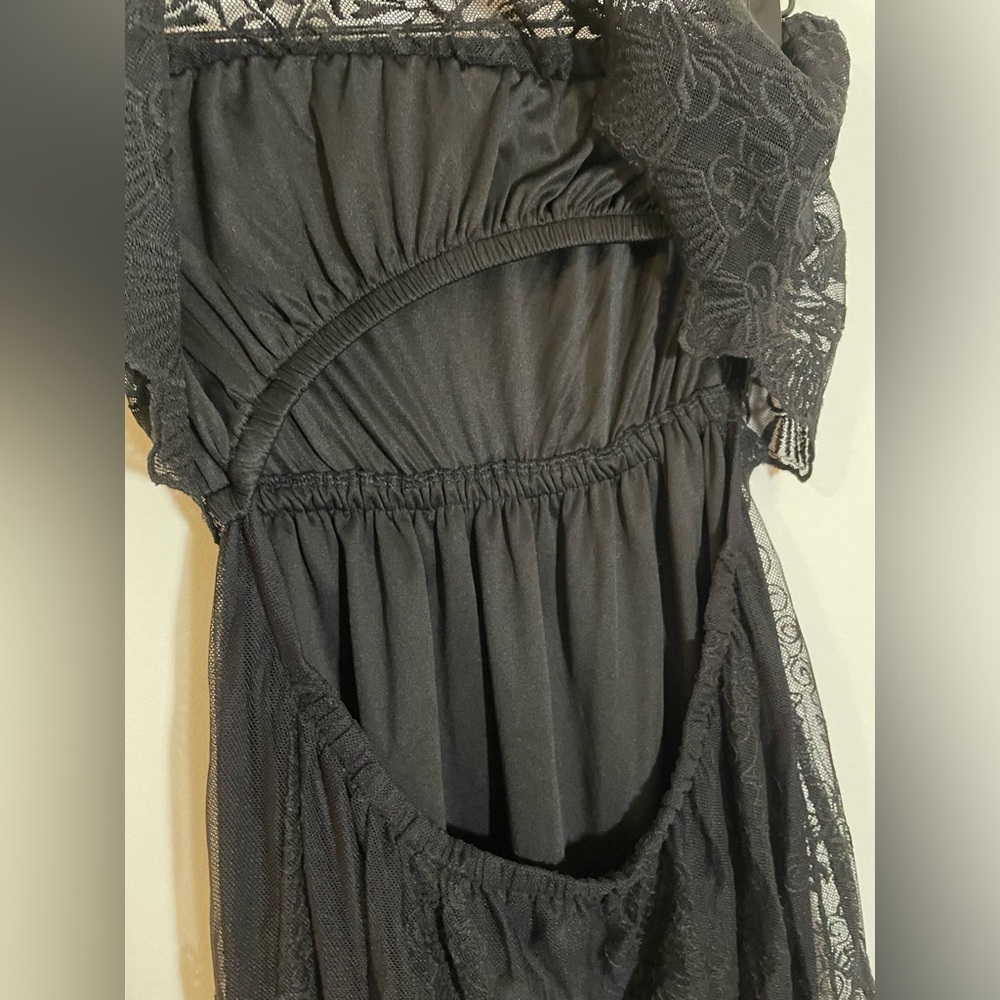 Express Strapless Lined Floral Lace With Back Cutout Black Whimsigoth Size Small - Picture 6 of 13